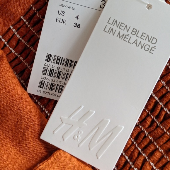 Burnt Orange Linen Market Dress New With Tags - Picture 6 of 6